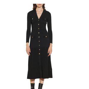 Sandro Jannel Button-Up Knit Dress